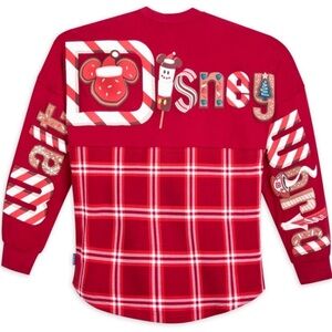 Disney World Parks Holiday 2021 Collection Spirit Jersey Size Large Red Plaid